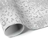 Silver Leopard Print Luxe Glitter   Cadeaupapier (Rol Hoek)