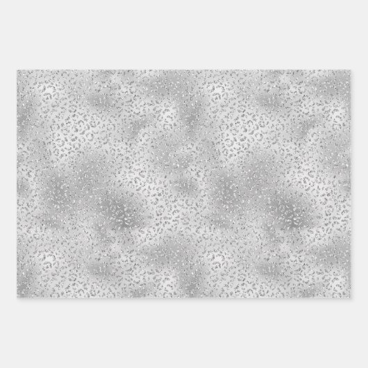Silver Leopard Print Luxe Glitter       Inpakpapier Vel (Voorkant 2)