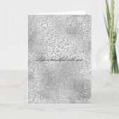 Silver Leopard Print Luxe Glitter Kaart (Voorkant)