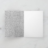 Silver Leopard Print Luxe Glitter Kaart (Binnen)