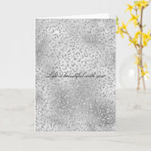 Silver Leopard Print Luxe Glitter Kaart (Gele Bloem)