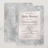 Silver Leopard Print Luxe Glitter Kaart (Voorkant / Achterkant)