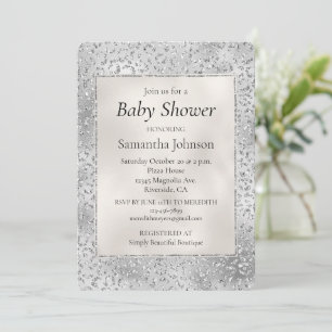 Silver Leopard Print Luxe Glitter Kaart