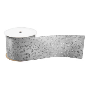 Silver Leopard Print Luxe Glitter     Satijnen Lint
