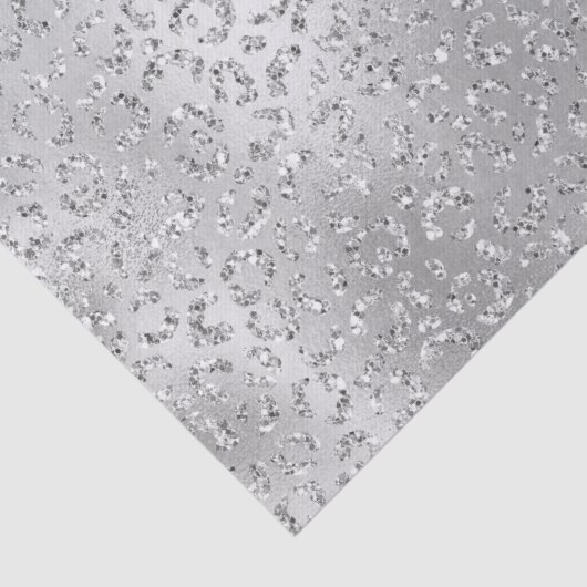 Silver Leopard Print Luxe Glitter Tissuepapier (Detail)