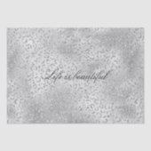 Silver Leopard Print Luxe Glitter Tissuepapier (Voorkant)