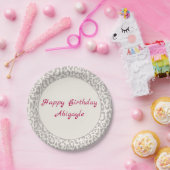 Silver Leopard Print op White Paper Bord (Feest)