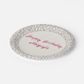 Silver Leopard Print op White Paper Bord (Gekanteld)