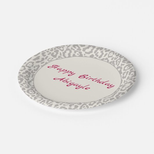 Silver Leopard Print op White Paper Bord (Gekanteld)