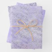 Silver Leopard Print Paars Lavender Pink Inpakpapier Vel (In situ)