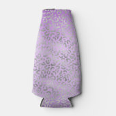 Silver Leopard Print Paars Ombre Flesjeskoeler (Voorkant)