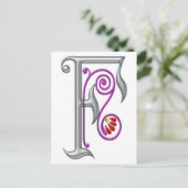 Silver Letter F, sierental II Print Briefkaart (Staand voorkant)