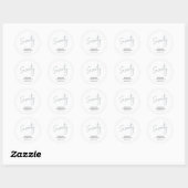 Silver Lettering zeventig 70e verjaardag Favor Ronde Sticker (Vel)