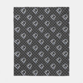 Silver Libra Zodiabol op Carbon Fibre Print Fleece Deken (Voorkant)