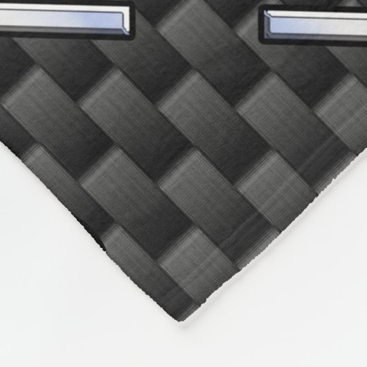 Silver Libra Zodiabol op Carbon Fibre Print Fleece Deken (Hoek)