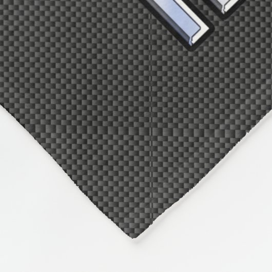 Silver Libra Zodiabol op Carbon Fibre Print Fleece Deken (Hoek)