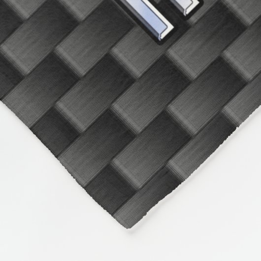 Silver Libra Zodiabol op Carbon Fibre Print Fleece Deken (Hoek)