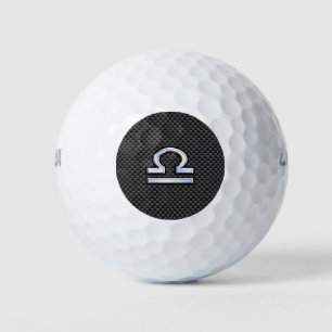 Silver Libra Zodiabol op Carbon Fibre Print Golfballen