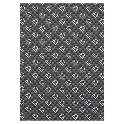 Silver Libra Zodiabol op Carbon Fibre Print Tafelkleed (Voorkant)