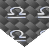 Silver Libra Zodiabol op Carbon Fibre Print Tafelkleed (Gekanteld)