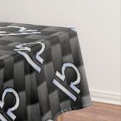 Silver Libra Zodiabol op Carbon Fibre Print Tafelkleed (Voorbeeld)