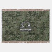 Silver Libra Zodiac Green Digital Camo Deken (Voorkant)