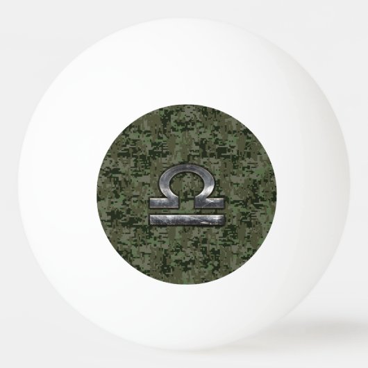 Silver Libra Zodiac Green Digital Camo Pingpongbal (Voorkant)