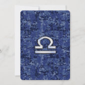 Silver Libra Zodiac Sign on blue digital camo (Voorkant)