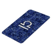 Silver Libra Zodiac Sign on blue digital camo Magneet (Linkerzijde)
