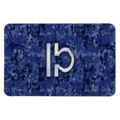 Silver Libra Zodiac Sign on blue digital camo Magneet (Horizontaal)