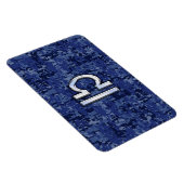 Silver Libra Zodiac Sign on blue digital camo Magneet (Rechterzijde)