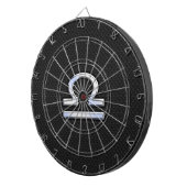 Silver Libra Zodiac Sign on zwarte slang skin styl Dartbord (Voorkant Rechts)