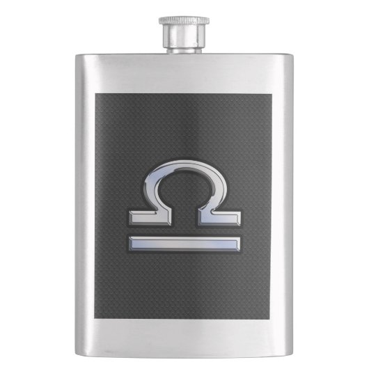 Silver Libra Zodiac Sign on zwarte slang skin styl Flacon (Voorkant)