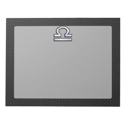 Silver Libra Zodiac Sign on zwarte slang skin styl Notitieblok (Voorkant)