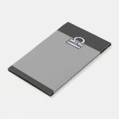 Silver Libra Zodiac Sign on zwarte slang skin styl Post-it® Notes (Schuin)