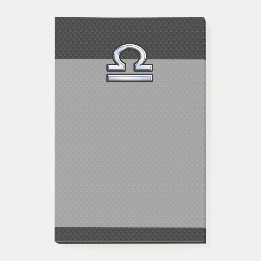 Silver Libra Zodiac Sign on zwarte slang skin styl Post-it® Notes (Voorkant)