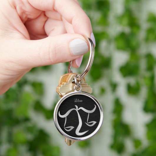 Silver Libra Zodiac Sign Sleutelhanger (Hand)