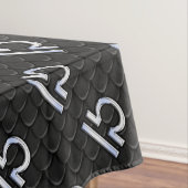 Silver Libra Zodiac Sign Snake Skin Style Tafelkleed (Voorbeeld)