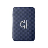 Silver Libra Zodiac Symbol Navy Blue Carbon Fiber Badmat (Voorkant Verticaal)