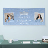 Silver Light Baby Blue Foto van Birthday Quinceane Spandoek (Beurs)