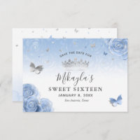 Silver Light Baby Blue Rozen Elegant