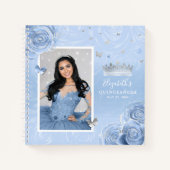 Silver Light Baby Blue Rozen Quinceanera Guest Notitieboek (Voorkant)