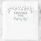Silver Light Blue Confetti Bedankt voor Popping By Rechthoekige Sticker (Tas)