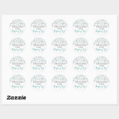 Silver Light Blue Confetti Bedankt voor Popping By Ronde Sticker (Vel)