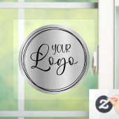 Silver Light Grey Gradiënt Circle Business Logo Raamsticker (Huis)