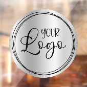 Silver Light Grey Gradiënt Circle Business Logo Raamsticker (Vel 2)