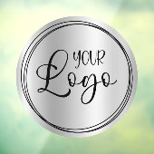 Silver Light Grey Gradiënt Circle Business Logo Raamsticker (Vel 3)