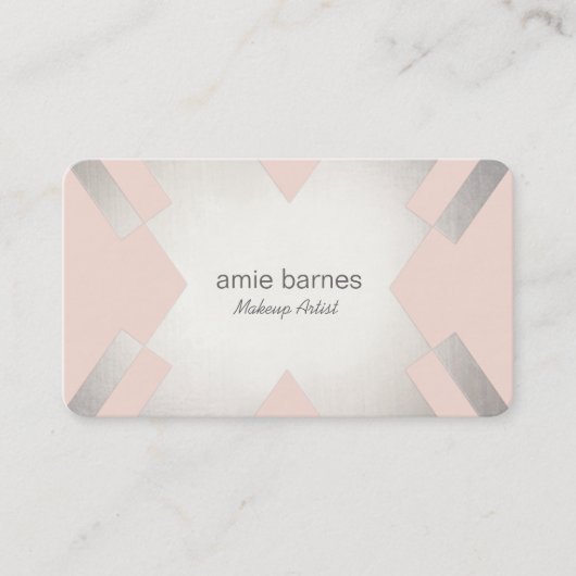 Silver & Light roze Cosmetology Hair and Makeup Visitekaartje (Voorkant)