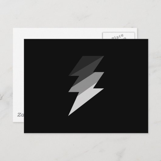 Silver Lightning Thunder Bolt Briefkaart (Voorkant / Achterkant)