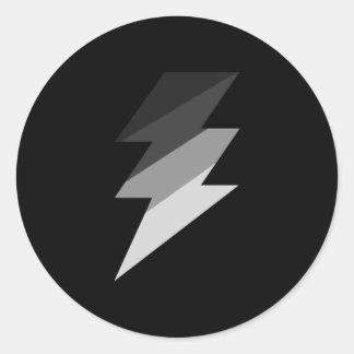 Silver Lightning Thunder Bolt Ronde Sticker